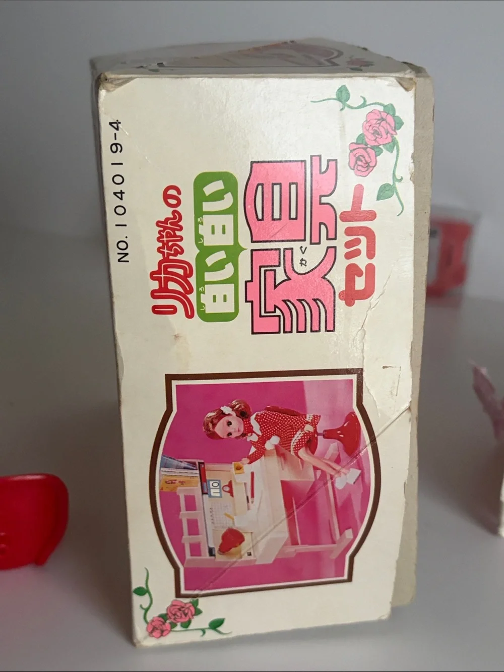 Takara Pink and Red Doll Desk Playset with Cream Drawers